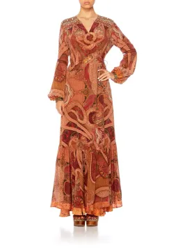 Camilla Quilted Yoke Wrap Dress Family Gathering Print Size 8 for rent on The Volte - image 1