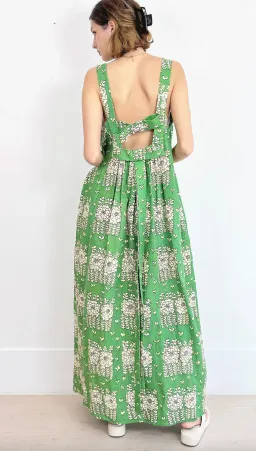 Oroton Posie Linen Maxi Dress Green Floral Size 8 for rent on The Volte - image 4