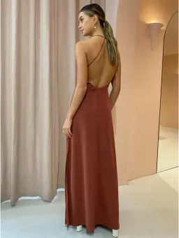 Sonya Moda Knitted Keyhole Gown in Spice Size AU 8 for rent on The Volte - image 2