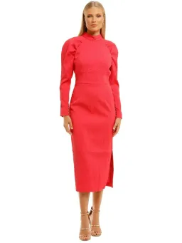 Rebecca Vallance Martini LS Midi Dress in Pink Size AU 12 for rent on The Volte - image 1