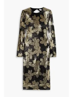 Rebecca Vallance Lepore Longsleeve Midi Dress in Gold Size AU 14 for rent on The Volte - image 3