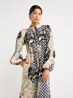 By Nicola Sail Maxi Billow Sleeve Dress in Geo/Nautical Size AU 8 for rent on The Volte - image 2