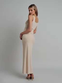 Bayse Brand Crys Singlet Midi Dress Beige Size 10 for rent on The Volte - image 2