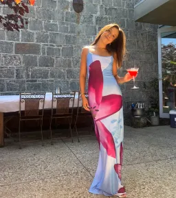 With Harper Lu Slip Dress in Sky Lily Floral Size 8 for rent on The Volte - image 1