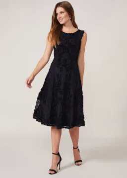 Phase Eight Penelope Tapework Lace Flared Dress Black Size 14 for rent on The Volte - image 2
