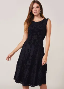 Phase Eight Penelope Tapework Lace Flared Dress Black Size 14 for rent on The Volte - image 3