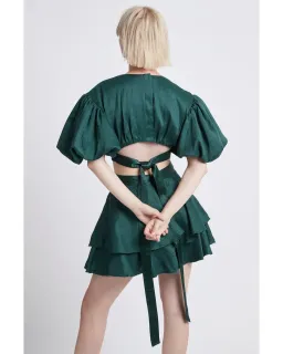 Aje Gracious Cut Out Mini Dress Green Size 8 for rent on The Volte - image 3