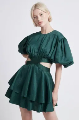 Aje Gracious Cut Out Mini Dress Green Size 8 for rent on The Volte - image 2