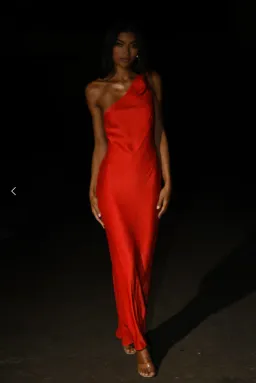 Meshki Alejandra One Shoulder Satin Maxi Dress Red Size L /Au 12 for rent on The Volte - image 5