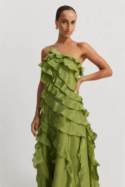 Country Road Cactus Ruffle Maxi Dress Green Size 6 for rent on The Volte - image 2