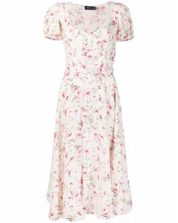 Polo Ralph Lauren Midi Dress Linen Floral Sweet Pea Garden Party Size 0/AU 4 for rent on The Volte - image 3