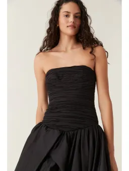 Aje Violette Bubble Hem Maxi Dress Black Size AU 8 for rent on The Volte - image 3