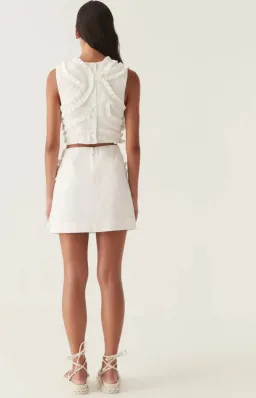 Aje Aurelia Frill Shell Top & Kendra Mini Skirt Set White Size 8 for rent on The Volte - image 2