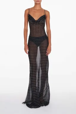 Rat and Boa Gisele Maxi Dress Polka-dotted Silk Size L/AU 12 for rent on The Volte - image 1