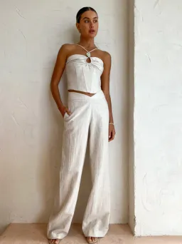 Viktoria and Woods Delta Bustier and Parsons Trouser Set Natural Size 00/0 (AU 4-6) for rent on The Volte - image 2