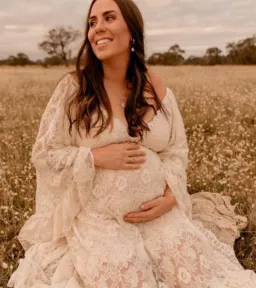 We Are Reclamation Much Love Gown Cream One Size for rent on The Volte - image 11