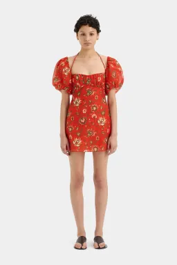 Sir the Label Reyes Puff Sleeve Mini Dress Cactus Flower Size 0 / AU 6 for rent on The Volte - image 1