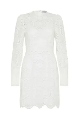 Rebecca Vallance Savannah Mini Dress Ivory Size 8 for rent on The Volte - image 2