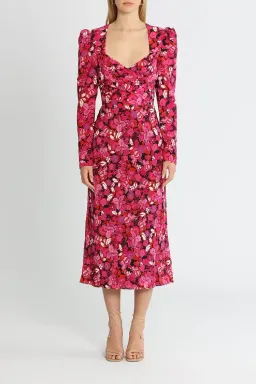 Rebecca Vallance Bramble Midi Dress Pink Floral Size 16 for rent on The Volte - image 1