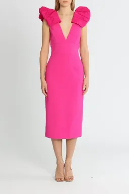 Rebecca Vallance Cupid's Bow Midi Dress Pink Size 12 for rent on The Volte - image 4
