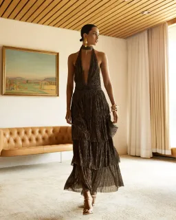 Sheike Galaxy Dress Bronze Size 6  for rent on The Volte - image 1