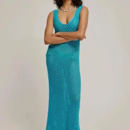 Venroy Blue Crochet Tank Dress Blue Size XS / AU 8 for rent on The Volte - image 2