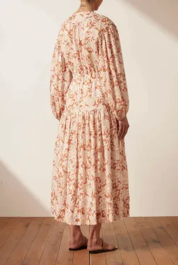 Shona Joy Flor Balloon Sleeve Drawstring Midi Dress Floral Size 12 for rent on The Volte - image 4