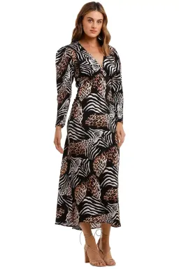 Rixo London Animal Kingdom Midi Dress Print Size 8 for rent on The Volte - image 2