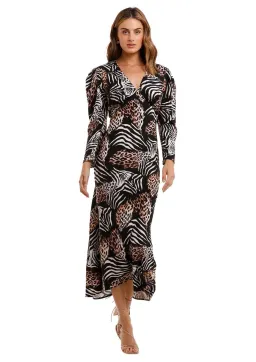 Rixo London Animal Kingdom Midi Dress Print Size 8 for rent on The Volte - image 1