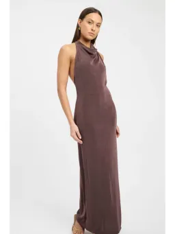 Kookai Erica Halter Maxi Dress Brownie Size 34 / AU 6 for rent on The Volte - image 2