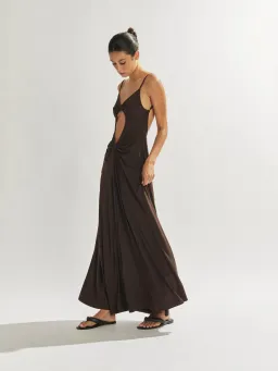 One Mile Sammy Maxi Dress in Brown Size AU 8 for rent on The Volte - image 2
