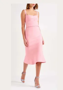 Scanlan Theodore Crepe Knit Bralette Dress Pink Size 10  for rent on The Volte - image 1
