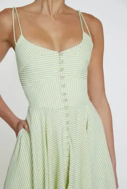 By Johnny Pistachio Stripe Sun Dress Print Size 6 for rent on The Volte - image 4