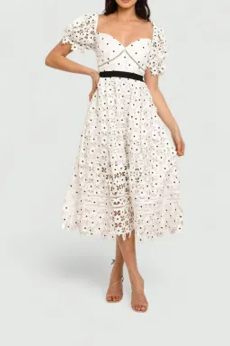 Self Portrait Daisy Lace Midi Dress in Polka Dot Size 10 for rent on The Volte - image 2
