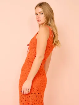 Roame Sunray Crochet Dress in Crochet Rosso Size 4 / AU 14 for rent on The Volte - image 3