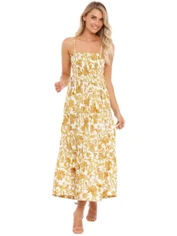Shona Joy Tiered Midi Dress in Curry Size AU 8 for rent on The Volte - image 1