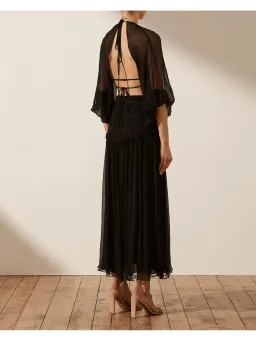 Shona Joy Safira Cut Out Backless Midi Dress in Black Size AU 10 for rent on The Volte - image 3