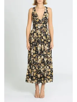 Shona Joy Palermo Plunged Low Back Midi Dress in Multi Size AU 14 for rent on The Volte - image 1