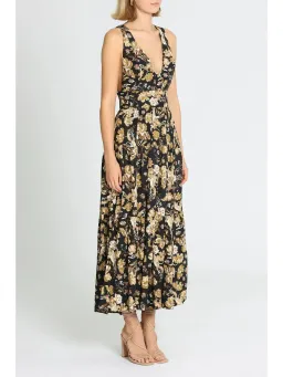 Shona Joy Palermo Plunged Low Back Midi Dress in Multi Size AU 14 for rent on The Volte - image 2