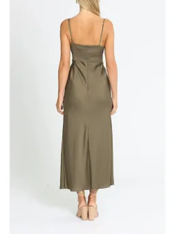 Shona Joy Luxe Twist Midi Dress in Pine Size AU 12 for rent on The Volte - image 3