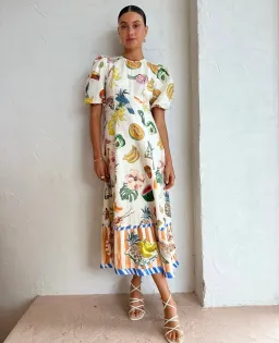 Alemais Theo Midi Dress Print Size AU 10 for rent on The Volte - image 1