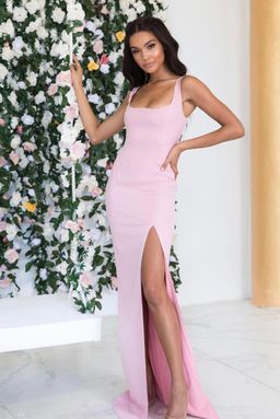 Abyss By Abby Floor length pink gown size 8 for rent on The Volte - image 1