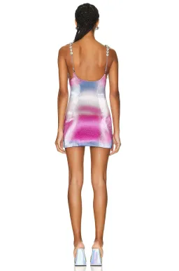 Area NYC Ombré Pink Multi Crystal Mini Dress Multi Size 0/Au 6  for rent on The Volte - image 2