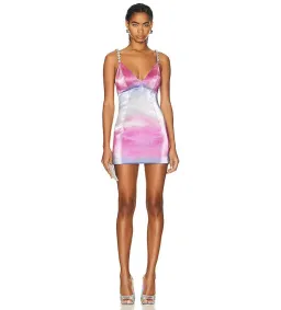 Area NYC Ombré Pink Multi Crystal Mini Dress Multi Size 0/Au 6  for rent on The Volte - image 1