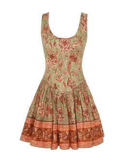 Zimmermann The Junie Panelled Mini Dress in Sage/Brown Floral Size 2/ Au 12 for rent on The Volte - image 4