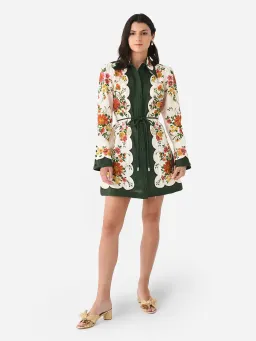 Alemais Elisabetta Mini Dress Green Print Size 12 for rent on The Volte - image 2