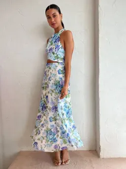 Kate Ford Mojave Braided Dress Belita Blue Floral Size AU 10 for rent on The Volte - image 5