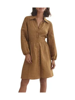 Country Road Puff Sleeve Mini Dress Brown Size 10 for rent on The Volte - image 2