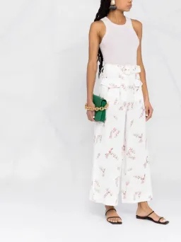 Zimmermann Dancer Wide Leg Belted Trousers Floral Size 2/ AU 12 for rent on The Volte - image 1