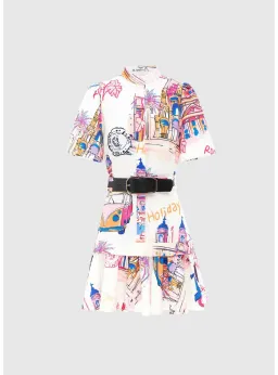 Leo Lin Beatrice Short Sleeve Mini Dress Fiesta Print Size AU 12 for rent on The Volte - image 2